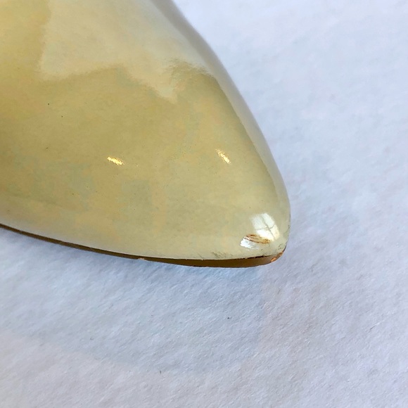 Nine West Patent Leather Heel Shoe Tan Cream Beige Size 7.5 M - Picture 10 of 14